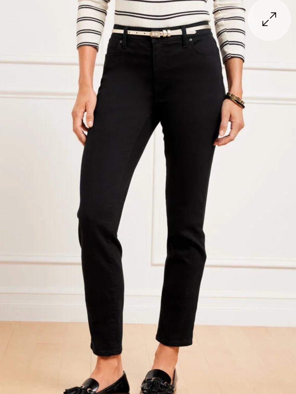 Talbots Flawless Slim Ankle Jeans Black Denim Mid Rise Slimming Panel Sz 6 NWT